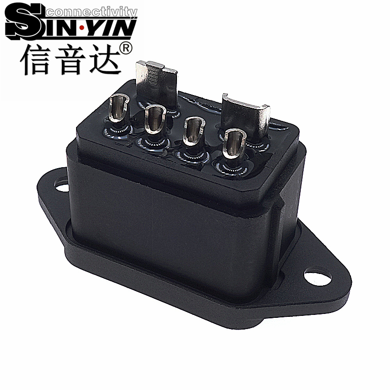 信音达 SYCBCWL208F 新国标40A防水复合插座｜IP67电源信号母座 双筋强化防呆·55×21×24mm高可靠方案-2