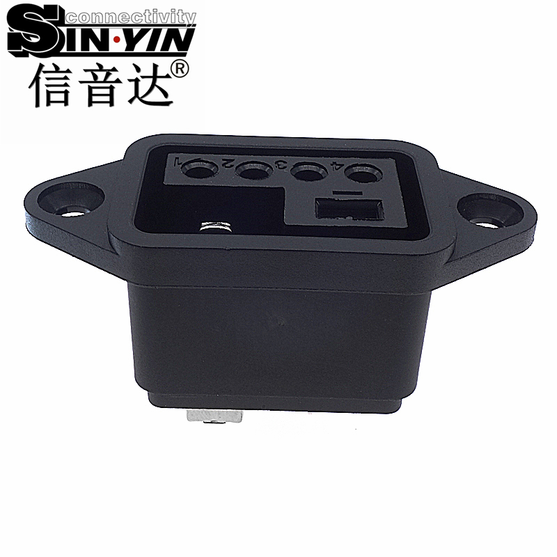 信音达 SYCBCWL208F 新国标40A防水复合插座｜IP67电源信号母座 双筋强化防呆·55×21×24mm高可靠方案