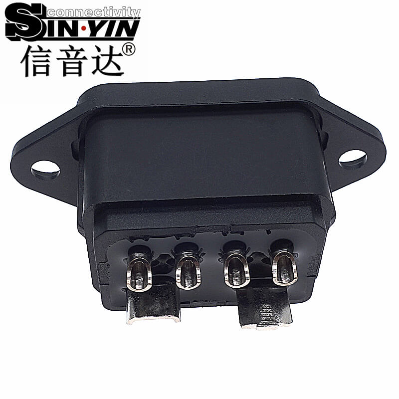 信音达 SYCBCWL208F 新国标40A防水复合插座｜IP67电源信号母座 双筋强化防呆·55×21×24mm高可靠方案-4