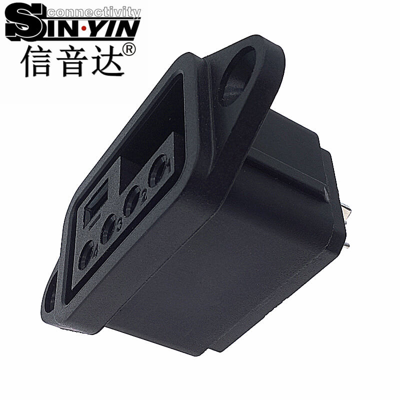 信音达 SYCBCWL206F 新国标40A防水复合插座｜IP67电源信号母座 单筋防呆·55×21×24mm超紧凑方案-2