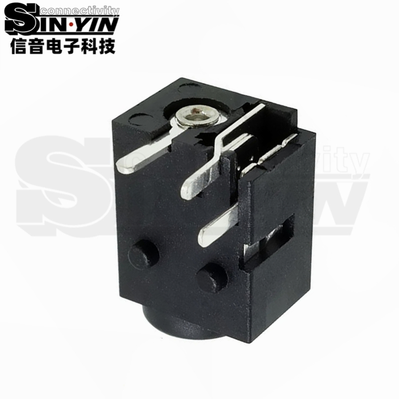 DC-043 卧式DIP DC电源插座（4.5×1.65mm 针规 / 8x10mm紧凑型带双PCB定位柱母座）-4