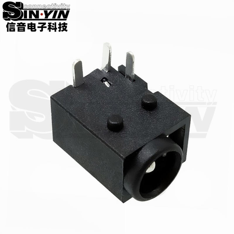 DC-043 卧式DIP DC电源插座（4.5×1.65mm 针规 / 8x10mm紧凑型带双PCB定位柱母座）-5