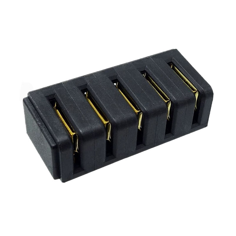 信音达 SYCZF01P5CSMT 5Pin锂电池母座｜PA9T耐260℃·CTI≥400V·5.0mm间距·10A单针·SMT贴片
