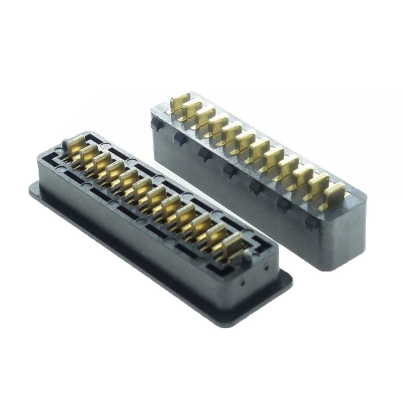 信音达 SYCDM27P12R1R2 12Pin锂电池公座｜LCP耐260℃·镀金低阻·2.7mm间距·15A单针·DIP插件·AI无人机专用