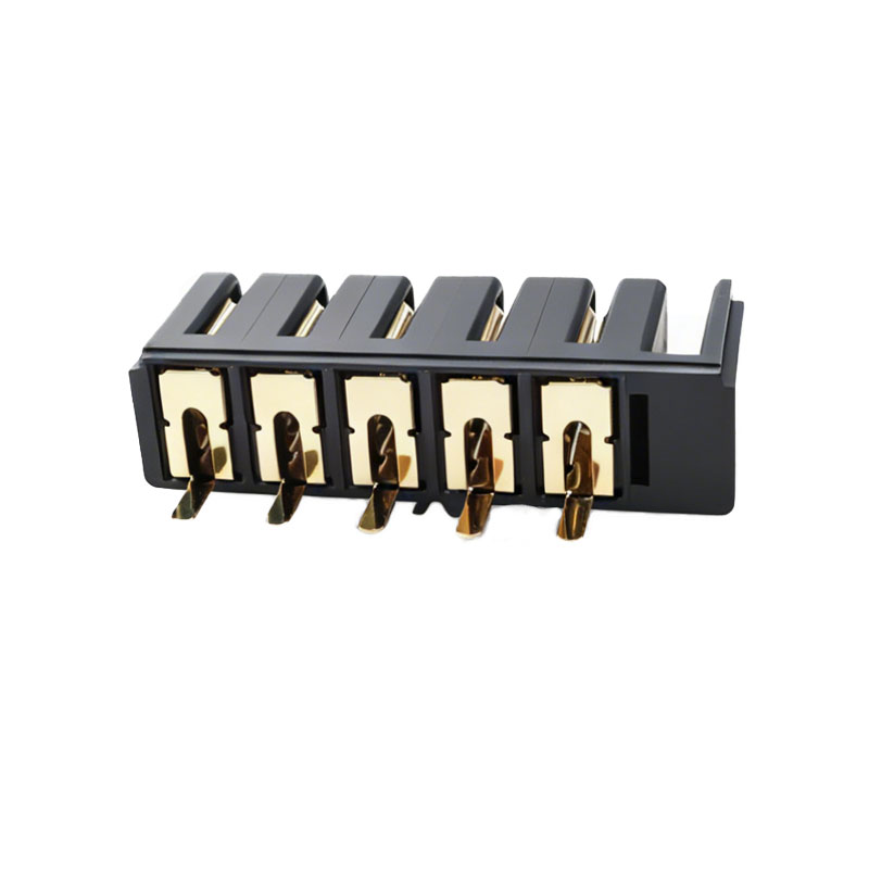 信音达 SYCZF02P5DIP 防呆5Pin锂电池母座｜PA9T耐260℃·CTI≥400V·5.0mm间距·10A单针·DIP插件
