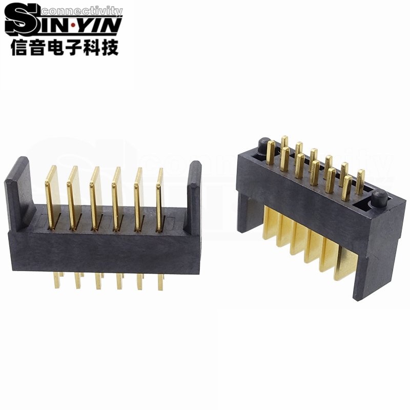 信音达SYCAM08P6M5 6Pin双排插件锂电公座｜LCP耐高温材质·额定7A/瞬时10A·17.7×5.5×10.1mm紧凑封装·耐260℃回流焊·储能BMS高功率接口（多串动力+采样+通讯）-2
