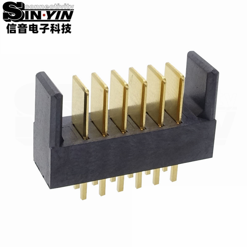 信音达SYCAM08P6M5 6Pin双排插件锂电公座｜LCP耐高温材质·额定7A/瞬时10A·17.7×5.5×10.1mm紧凑封装·耐260℃回流焊·储能BMS高功率接口（多串动力+采样+通讯）