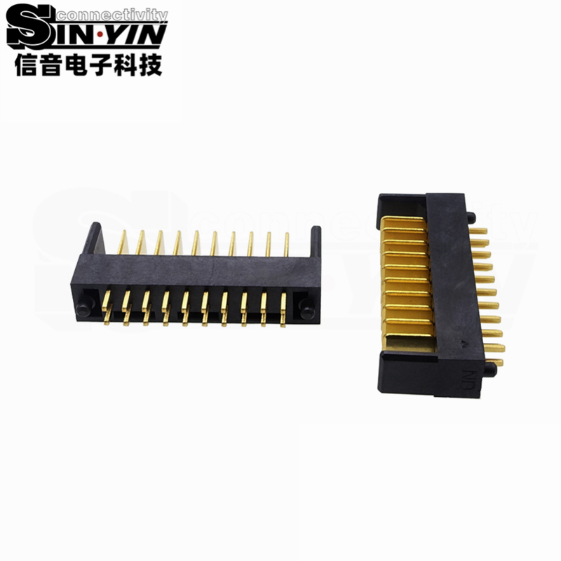 信音达SYCAM08P10M5 10Pin双排插件锂电公座｜LCP耐高温材质·额定7A/瞬时10A·25.7×5.5×10.1mm紧凑封装·耐260℃回流焊·储能BMS高功率接口（多串动力+采样+通讯）-2