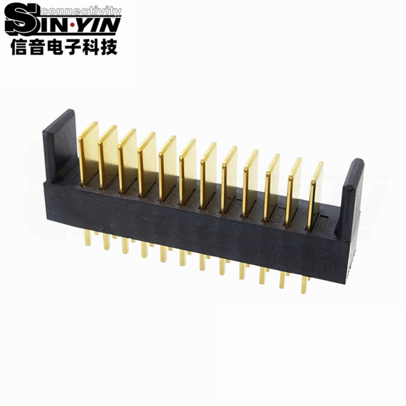 信音达SYCAM08P12M5 12Pin双排插件锂电公座｜LCP耐高温材质·额定7A/瞬时10A·29.7×5.5×10.1mm紧凑封装·耐260℃回流焊·储能BMS高功率接口（多串动力+全采样+通讯）