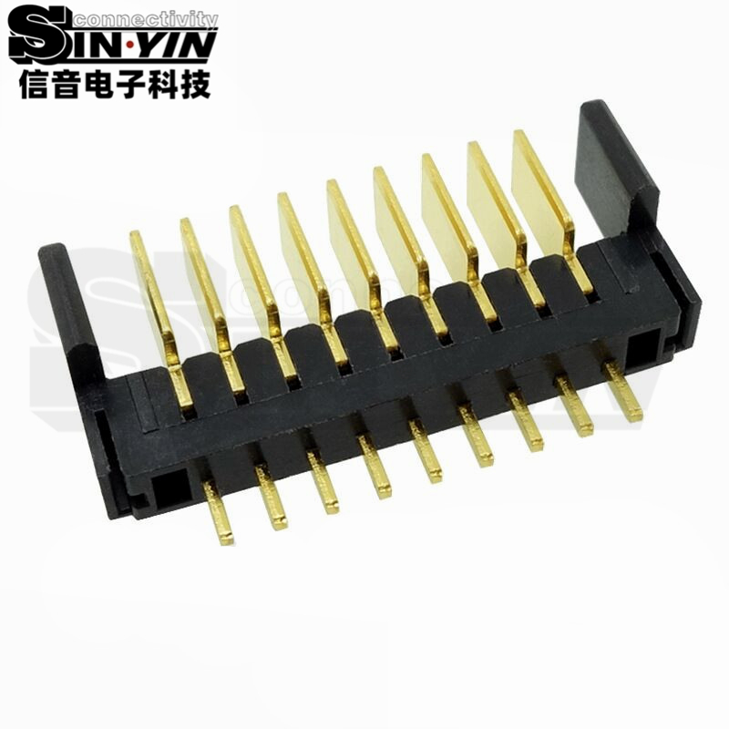 信音达SYCAM01P9AM5 9Pin插件锂电公座｜PA9T尼龙镀金·额定5A/瞬时8A·23.65×5.5×10.1mm紧凑DIP封装·耐260℃波峰焊·智能门锁BMS精简接口（双串动力+2路采样+通讯+预留）-2