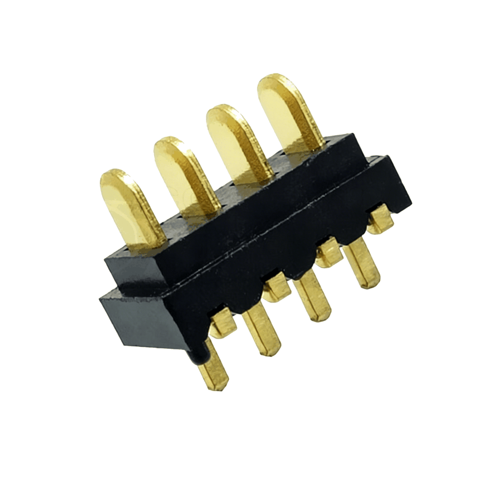 信音达SYCAM20P4R1H250 4Pin插件锂电公座｜LCP材质·额定3A/瞬时5A·8.5×4.4×7.3mm极致微型DIP封装·耐260℃波峰焊·单串BMS基础接口（动力+地线+双预留）
