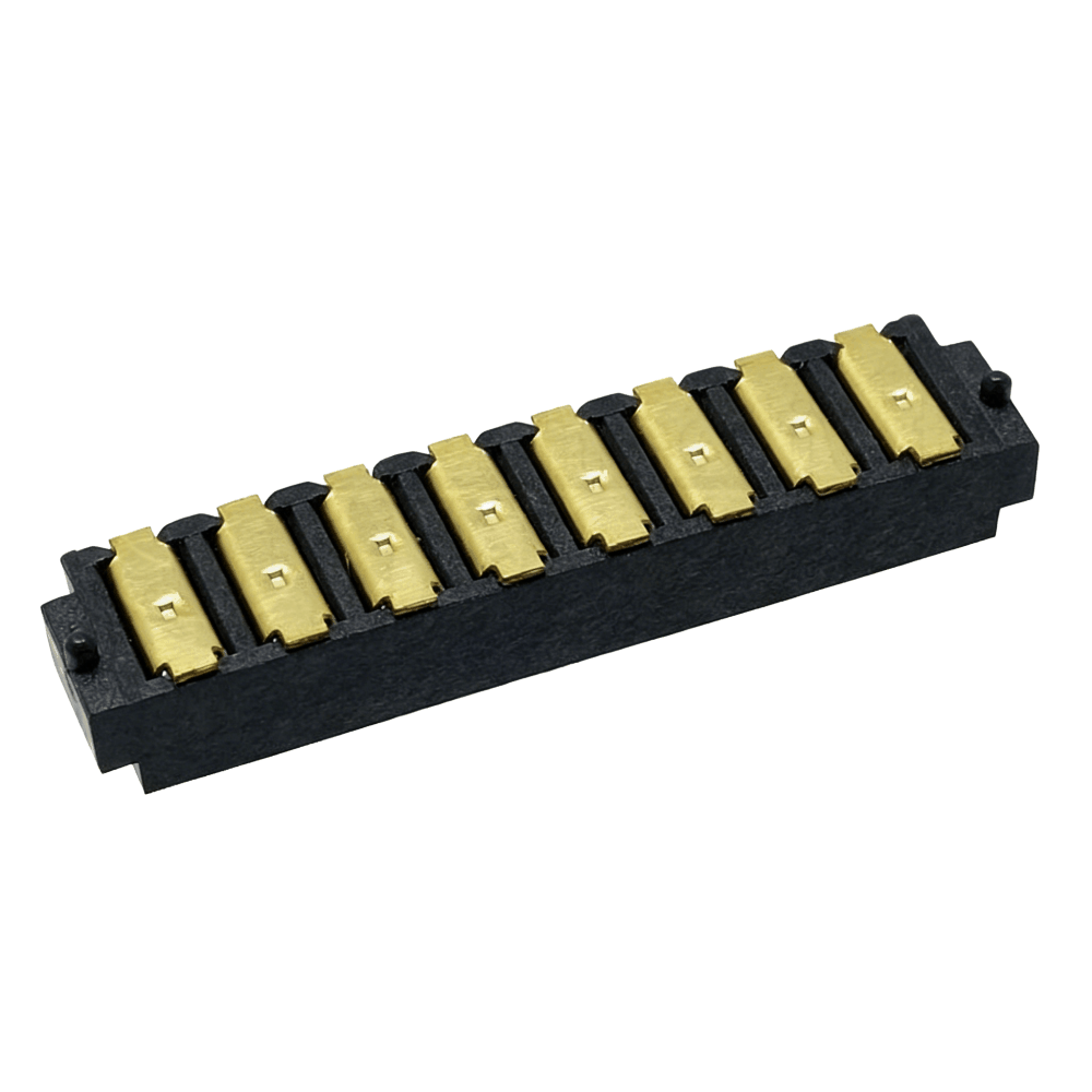 信音达SYCAF20P8CSMT 8Pin贴片锂电母座｜LCP材质·额定3A/瞬时5A·18.0×4.0×2.65mm超薄SMT封装·耐260℃回流焊·多串BMS全功能集成接口（双采样+动力+地线+双通讯+双预留）-2