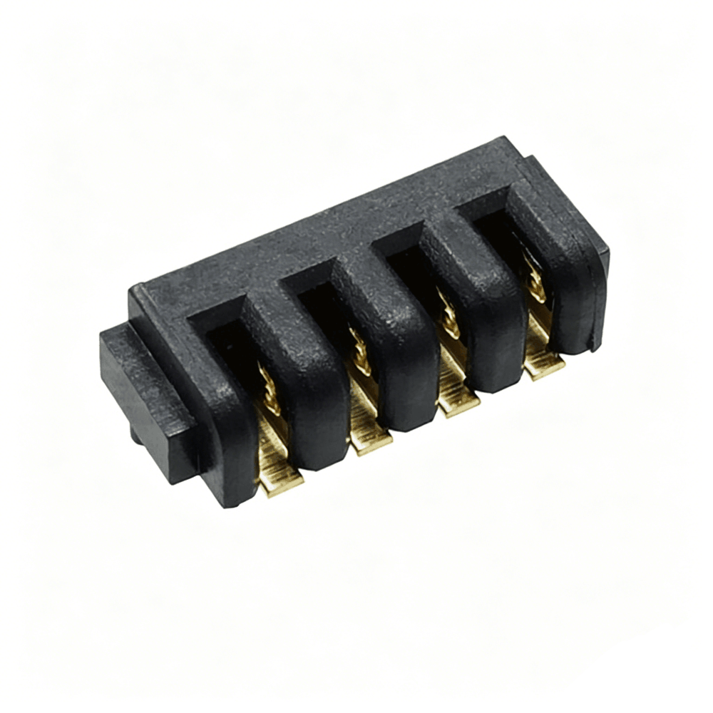 信音达SYCAF20P4CSMT 4Pin贴片锂电母座｜LCP材质·额定3A/瞬时5A·10.0×4.0×2.65mm超薄SMT封装·耐260℃回流焊·单串BMS采样动力通讯一体接口-2
