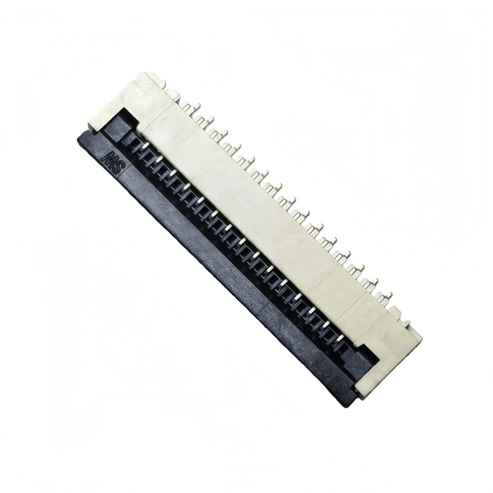 1.0mm间距FPC连接器 H2.0 前翻盖 卧式贴片-2