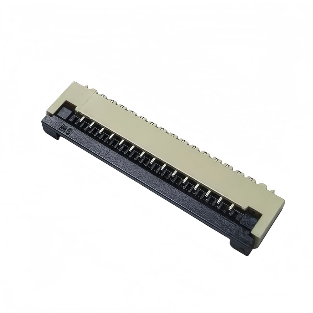 1.0mm间距FPC连接器 H2.0 前翻盖 卧式贴片