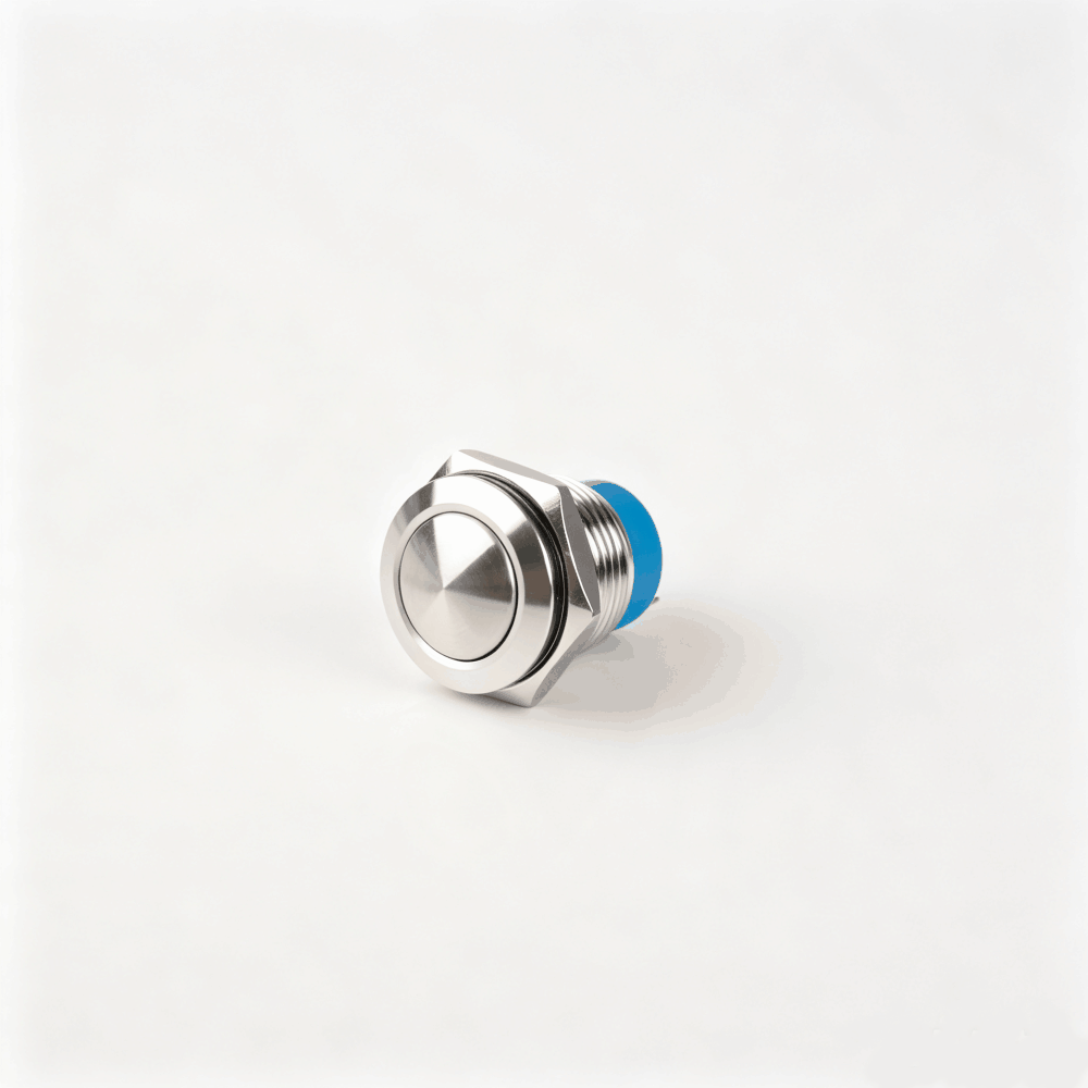 16mm球面金属按钮开关（开口16mm/16A弧面/焊脚端子/1NO常开触点/点动自复位/防水防爆）-4