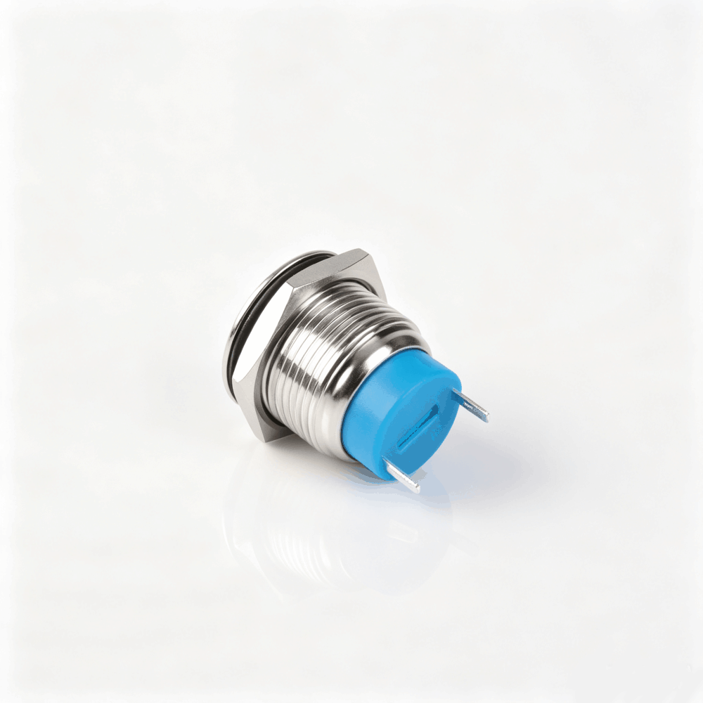 16mm球面金属按钮开关（开口16mm/16A弧面/焊脚端子/1NO常开触点/点动自复位/防水防爆）-2