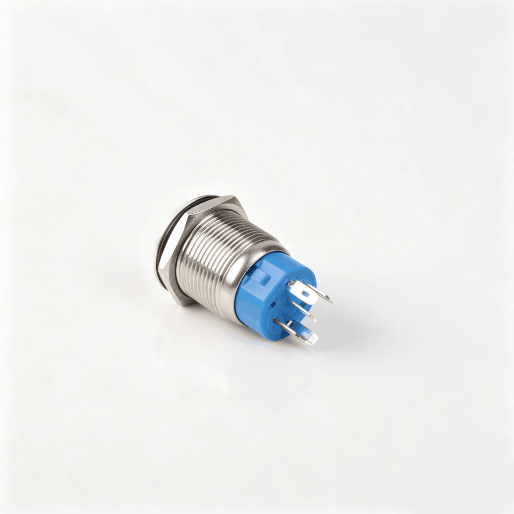 19mm高头金属按钮开关（开口19mm/19F高头按头/单刀双掷1NO1NC/环形发光LED带灯/点动复位式/防水防爆）-3