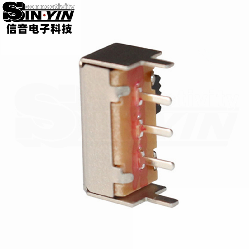 SK-12E12 侧柄微型拨动开关（1P2T单极双位/SK系列侧操作/3Pin DIP侧插弯脚/带两侧加固固定脚/高可靠镀银/数码小家电专指）-5