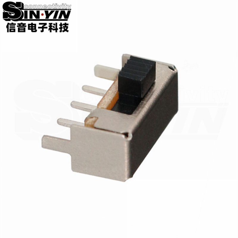 SK-12E12 侧柄微型拨动开关（1P2T单极双位/SK系列侧操作/3Pin DIP侧插弯脚/带两侧加固固定脚/高可靠镀银/数码小家电专指）-7