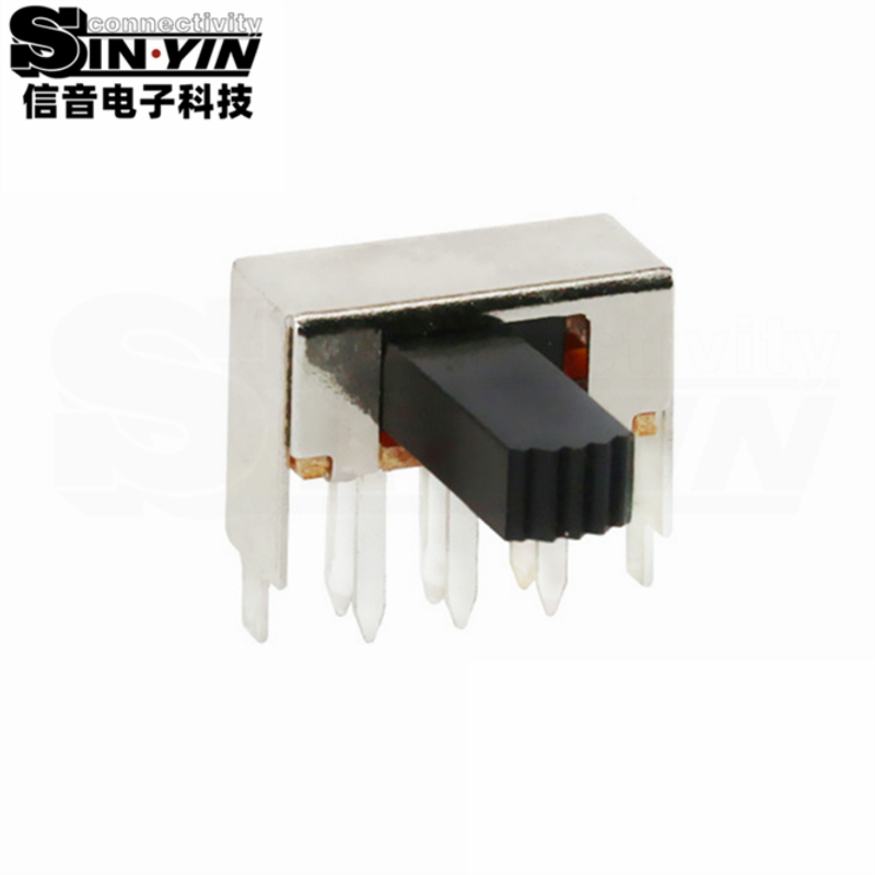 SK-22F10 侧柄拨动开关 2P2T 双断回路 侧向抗剥离力>40N 接触电阻≤30mΩ 信音电子科技