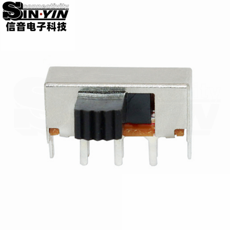 SK-22F12 侧柄拨动开关 2P2T双断回路 侧向抗剥离力>40N 接触电阻≤30mΩ 信音电子科技