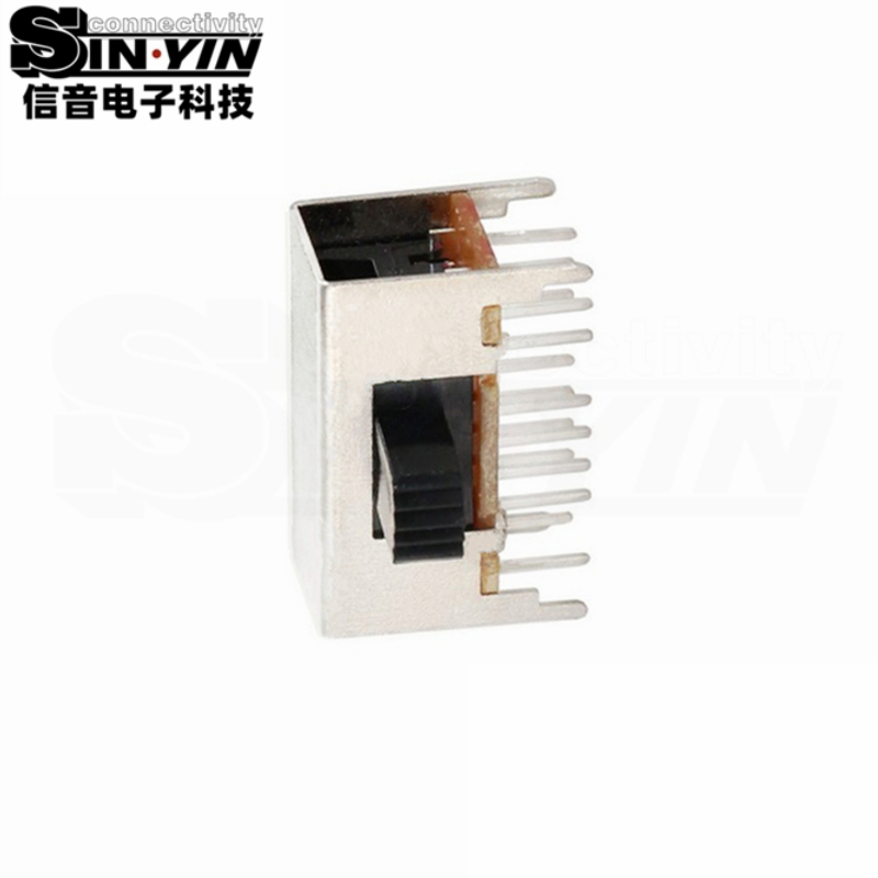 SK-43D03侧柄拨动开关_4P3T四极三档_D系列标准行程侧插DIP_多通道三模同步切换_信音电子原厂-2