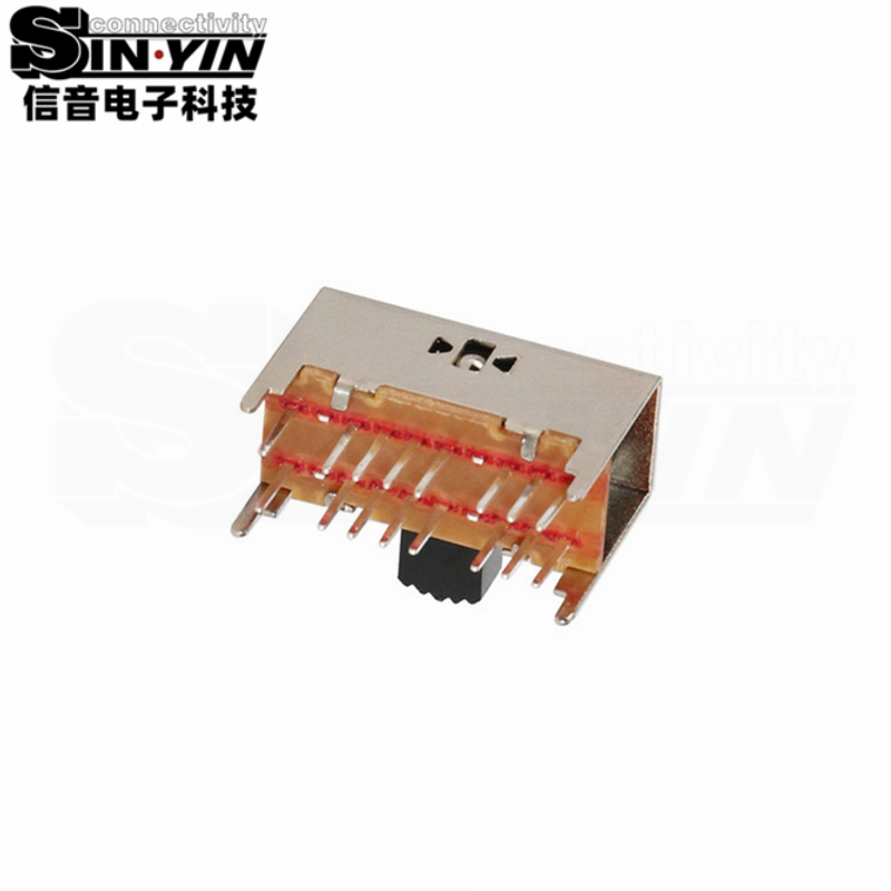 SK-43D03侧柄拨动开关_4P3T四极三档_D系列标准行程侧插DIP_多通道三模同步切换_信音电子原厂-6