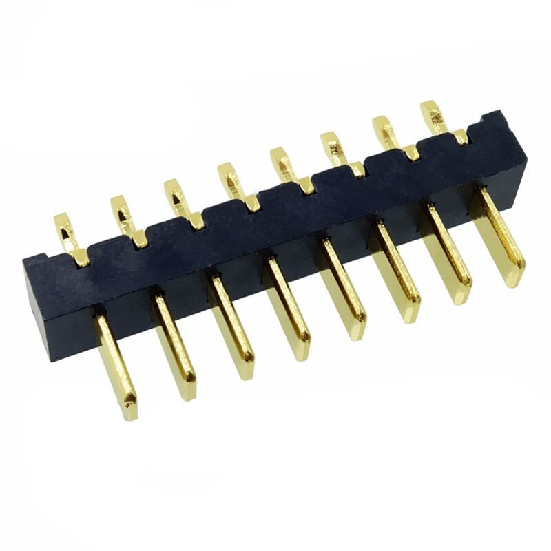 信音达SYCBM01P8R1A 8Pin锂电公座｜2.5mm直插180°·5A单针载流·PA9T耐260℃·镀金低阻·中串BMS垂直互联标准件-2