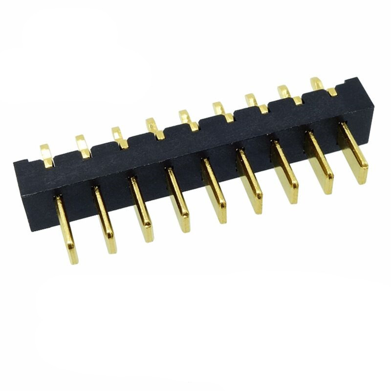 信音达SYCBM01P9R1A 9Pin锂电公座｜2.5mm直插180°·5A单针载流·PA9T耐260℃·镀金低阻·非标中串BMS垂直互联-2