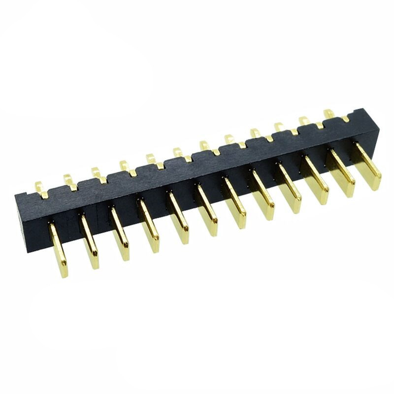 信音达SYCBM01P12R1A 12Pin锂电公座｜2.5mm直插180°·5A单针载流·PA9T耐260℃·镀金低阻·多串BMS垂直互联