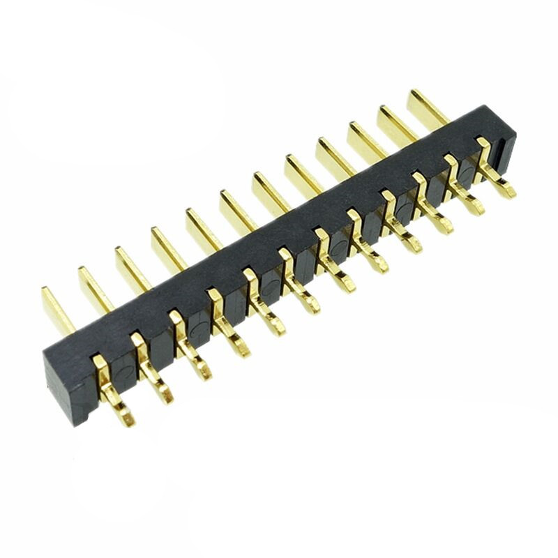 信音达SYCBM01P12R1A 12Pin锂电公座｜2.5mm直插180°·5A单针载流·PA9T耐260℃·镀金低阻·多串BMS垂直互联-2