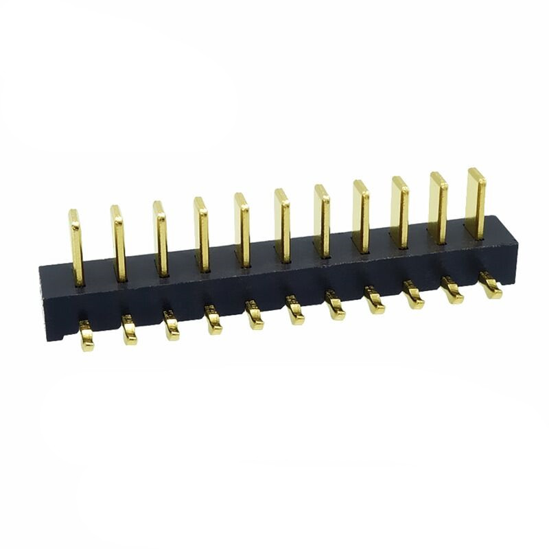 信音达SYCBM01P11R4 11Pin锂电公座｜2.5mm 90°弯插·5A单针载流·PA9T耐260℃·镀金低阻·29.5mm紧凑布局