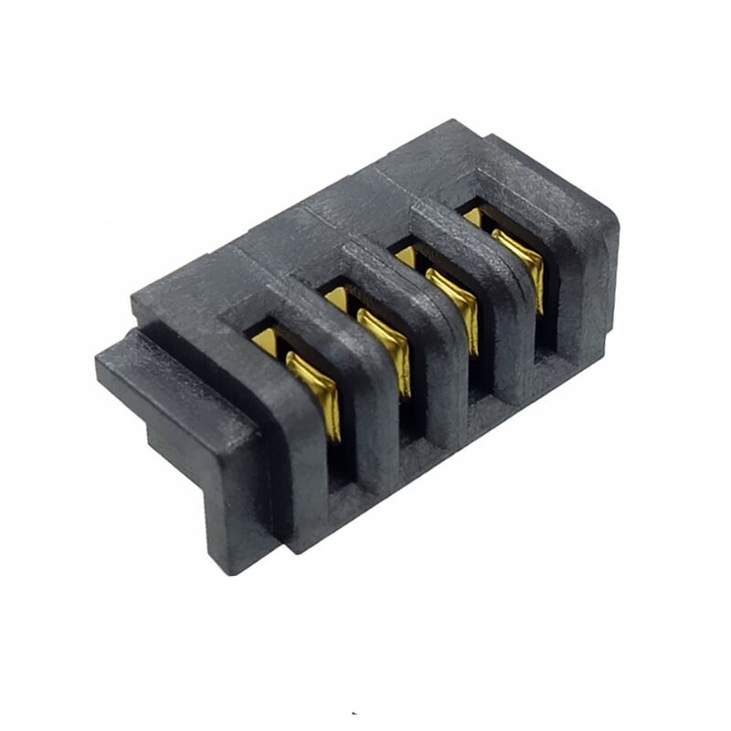 信音达SYCBF01P4CS2 4Pin锂电母座｜14.5mm超精简动力·中柱应力解耦·180°直插·PA9T耐260℃·镀金≤8mΩ-2