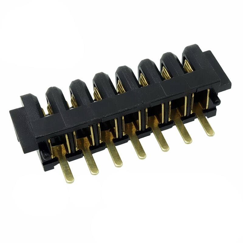 信音达 SYCBF01P7CS2 7Pin 锂电母座｜24.5mm 极简闭环·中柱应力解耦·180°直插·PA9T 耐 260℃·镀金≤8mΩ-2