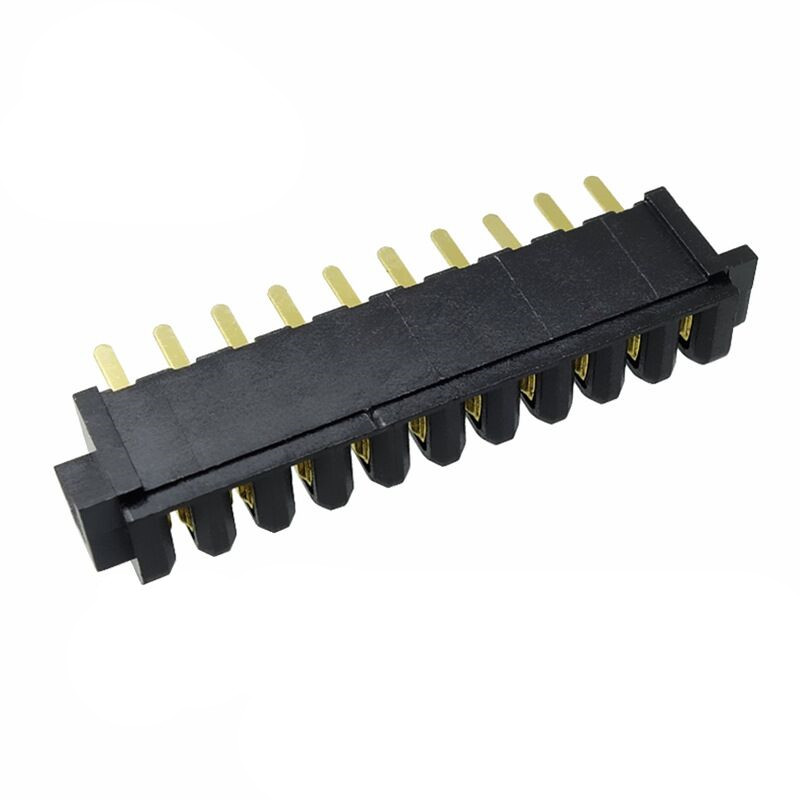信音达 SYCBF01P10CS2 10Pin锂电母座｜31.95mm全维度汇聚·中柱强化锚固·180°直插·PA9T耐260℃·镀金≤8mΩ