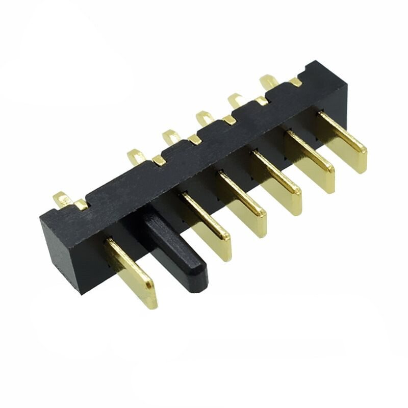 信音达 SYCBM02P6R1A 6Pin锂电公座｜19.5mm全功能BMS+冗余·180°直插·PA9T耐260℃·镀金≤8mΩ·高端首选