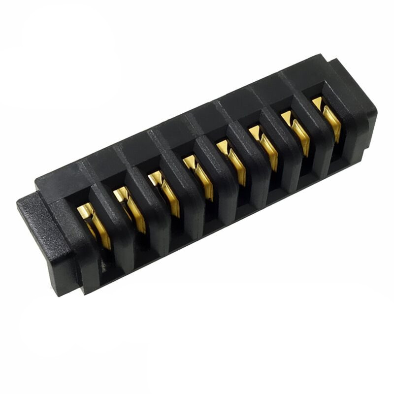 信音达 SYCBF04P8ASMT 8Pin锂电母座｜2.5mm黄金规格·PA9T耐260℃·镀金≤8mΩ·SMT带柱·BMS直连优选-2