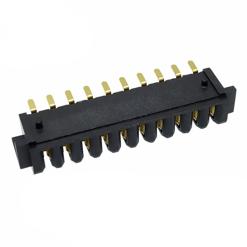 信音达 SYCBF04P10ASMT 10Pin锂电池母座｜PA9T耐260℃·镀金低阻·2.5mm间距·5A单针·SMT贴片带柱