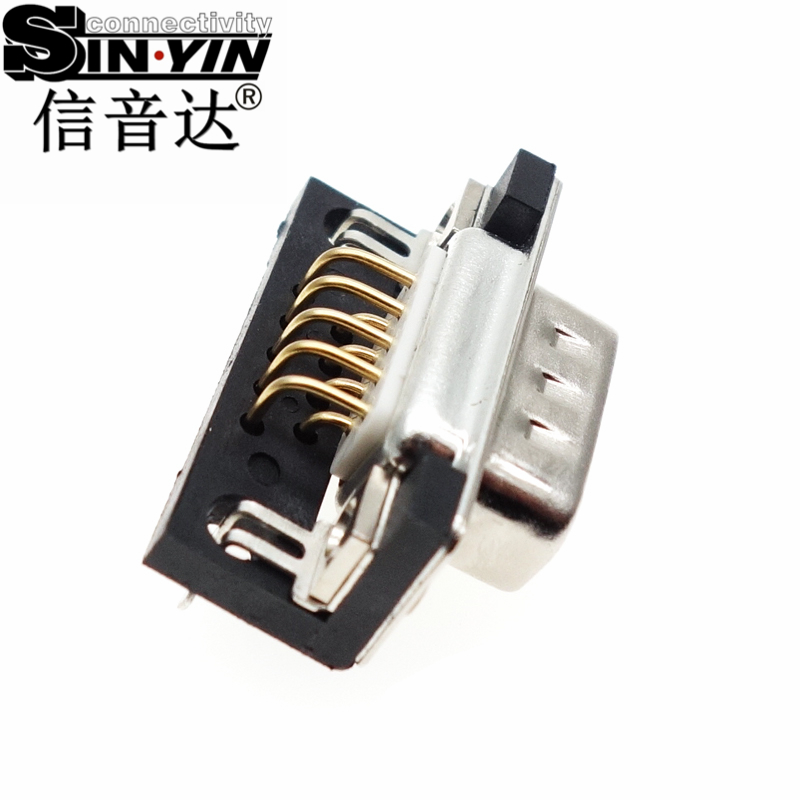 SYCDB9MR4 9Pin DB9 90度弯脚D-SUB公座连接器-4