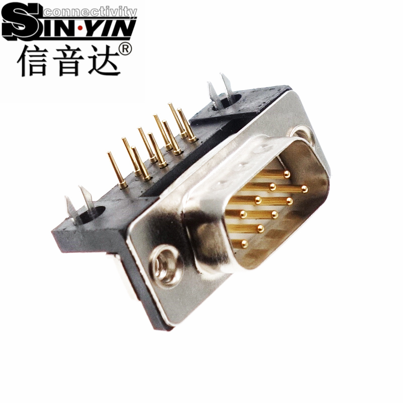 SYCDB9MR4 9Pin DB9 90度弯脚D-SUB公座连接器-2