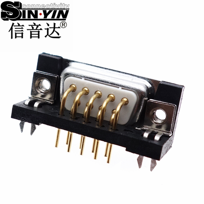 SYCDB9MR4 9Pin DB9 90度弯脚D-SUB公座连接器-3
