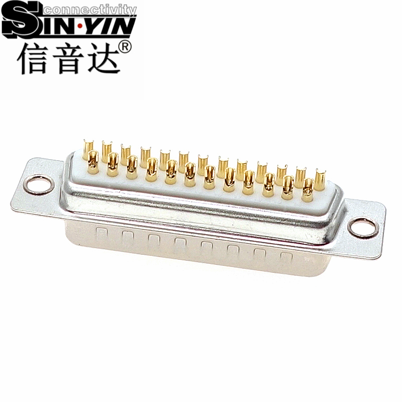 SYCDB25M 25Pin 180度DB25公座连接器（全镀金实心针/焊线式/并口多路串口插座/工业级D-SUB/支持3D模型/免费打样）-5