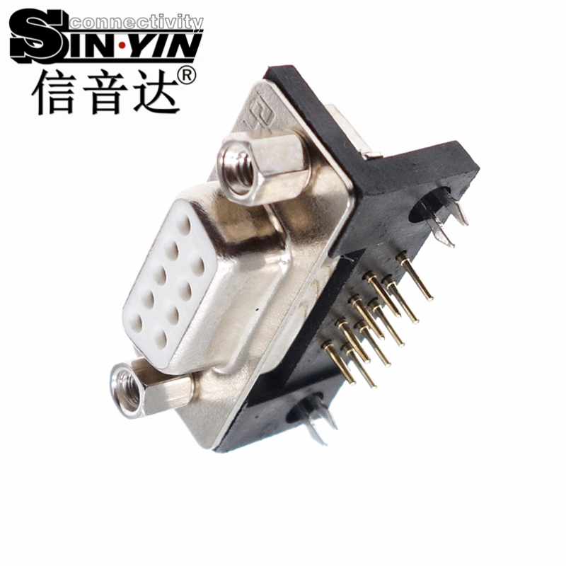 SYCDR9FR4 9Pin DR9 90度弯脚D-SUB母座连接器-2