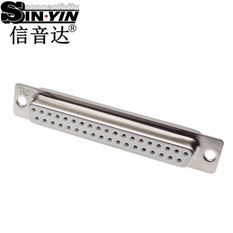 SYCDR37F 37Pin 180度DR37母座连接器（全镀金实心针/焊线式/多路串口控制插座/工业级D-SUB/支持3D模型/免费打样）