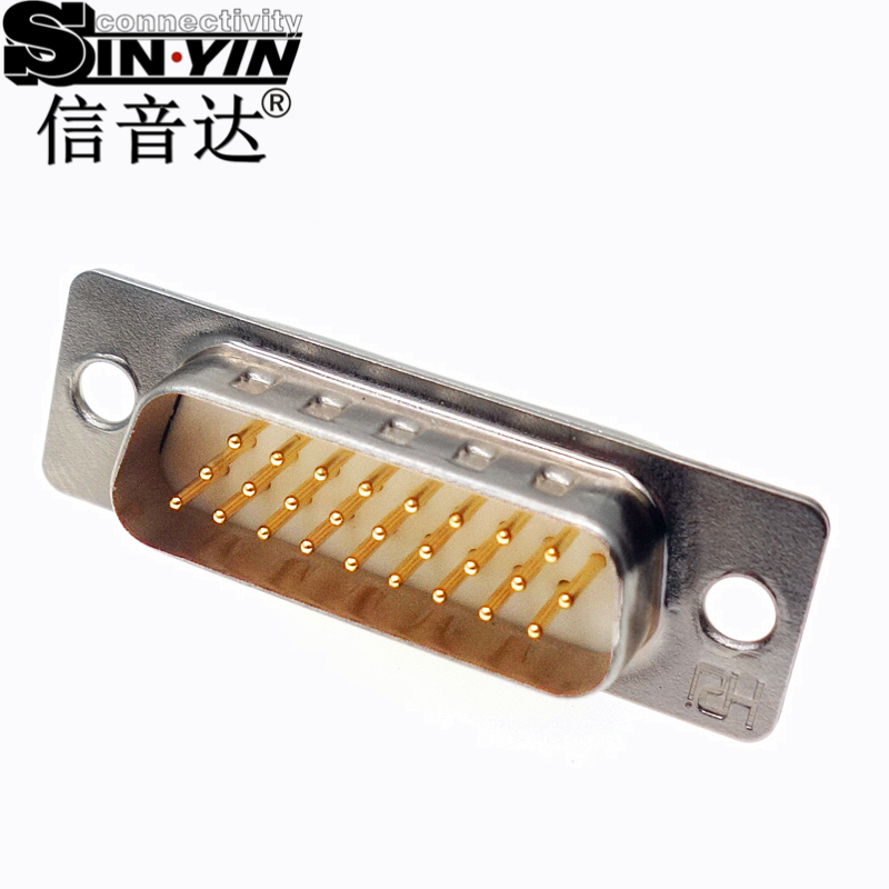 SYCHDP26M 26Pin 180度HDB26公座连接器（全镀金实心针/焊线式/高密度三排/工业级D-SUB/支持3D模型/免费打样）-3