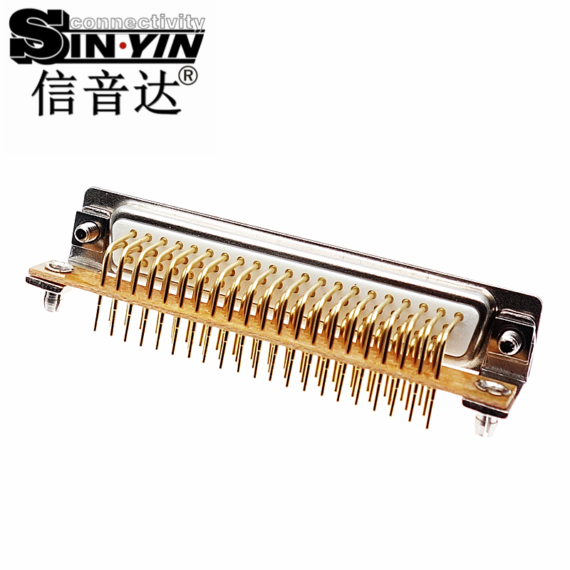 SYCHDR62F 62Pin 90度弯头HDR62母座连接器（全镀金实心针/PCB卧式插板/高密度三排/工业级D-SUB/支持3D模型/免费打样）-4