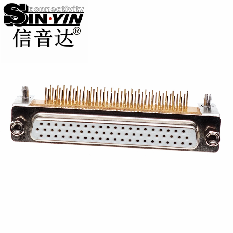 SYCHDR62F 62Pin 90度弯头HDR62母座连接器（全镀金实心针/PCB卧式插板/高密度三排/工业级D-SUB/支持3D模型/免费打样）-5