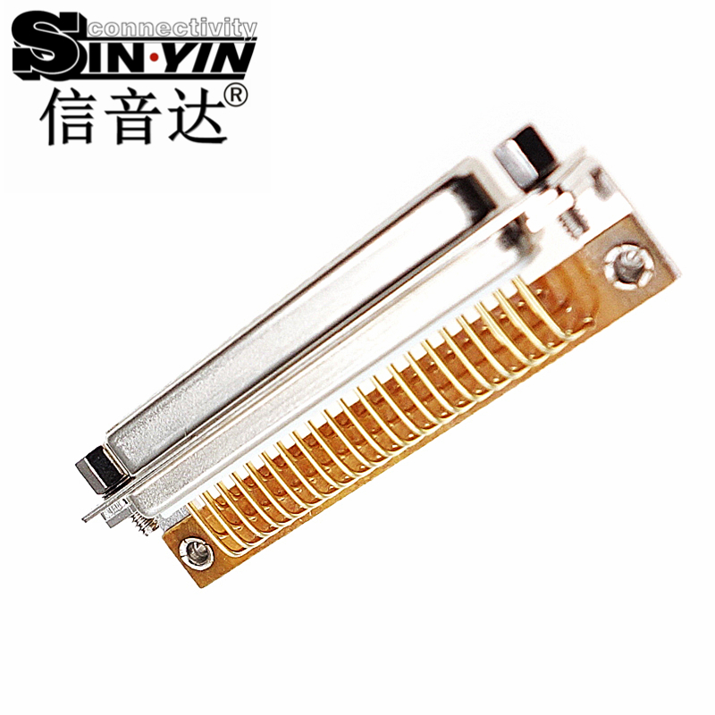 SYCHDR62F 62Pin 90度弯头HDR62母座连接器（全镀金实心针/PCB卧式插板/高密度三排/工业级D-SUB/支持3D模型/免费打样）-2