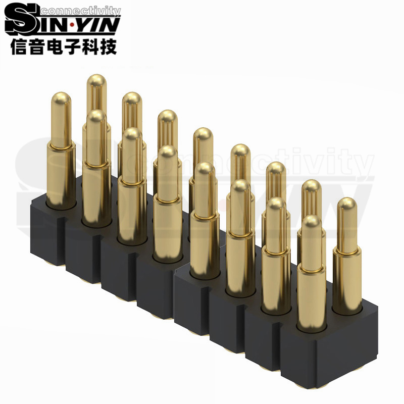 16Pin双排Pogo Pin弹簧针连接器｜适合控制板、测试治具和需要增加触点数量的板间连接
